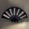 Rose Lace Edge LED Folding Fan - Wedding Gift & Dance Prop