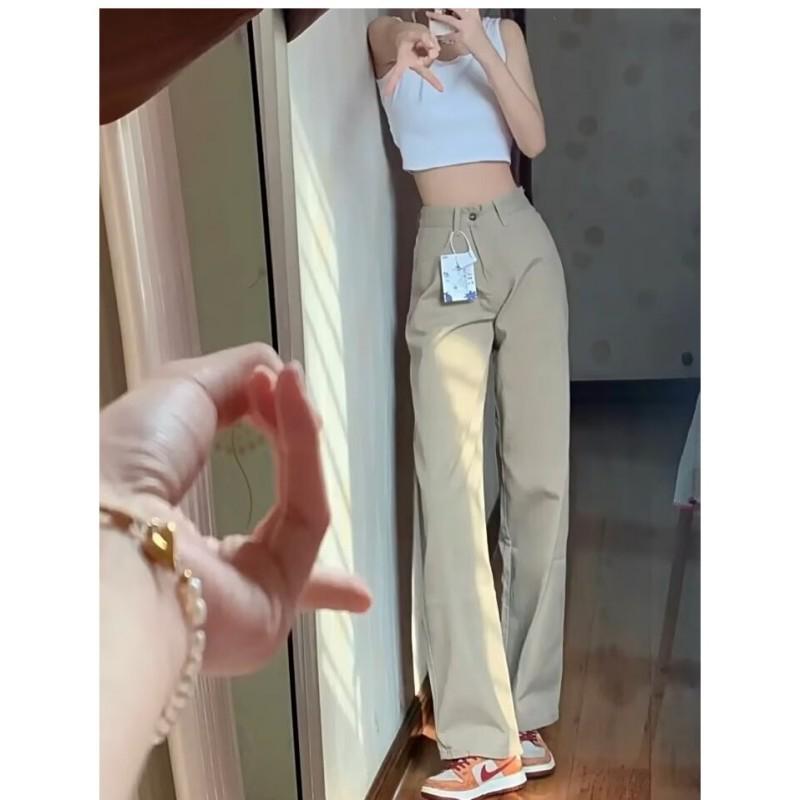 Women's Coffee Wide-Leg High-Waist Jeans - Trendy, Versatile, Slimming, Casual Drape Pants