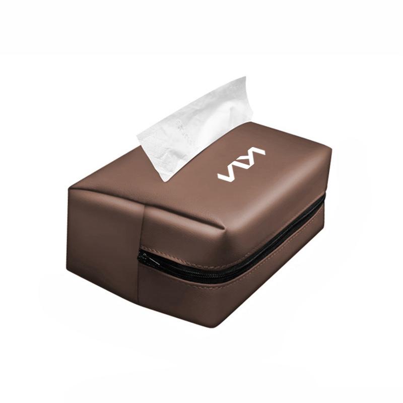 YEZP2 Car Tissue Box Leather Paper Towel Storage Bag Organizer For KIA K5 K9 Sorento Ceed Sportage Proceed RIO Stinger Forte Niro Soul