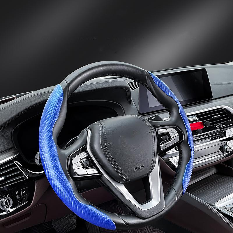 Carbon Fiber Look Universal Car Steering Wheel Booster Cover Non-Slip Auto Interior Decoration