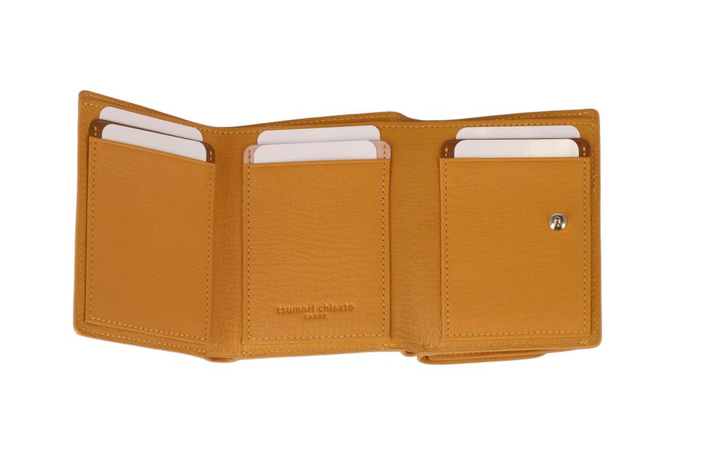Tsumori Chisato Nekookoshi Tri-fold Wallet, Yellow, with Billfold