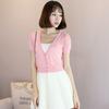 Outerwear Jerseys Summer Cardigan Women Cropped Blouses Korean Fashion Style Cute V-neck Women's Coat Black Bolero Woman Basic