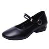 Single Shoes Women's Spring and Autumn Small Leather Shoes Flat Bottom Non-slip Comfortable Light Mouth Round Head Soft Sole Soft Surface Mother Shoes