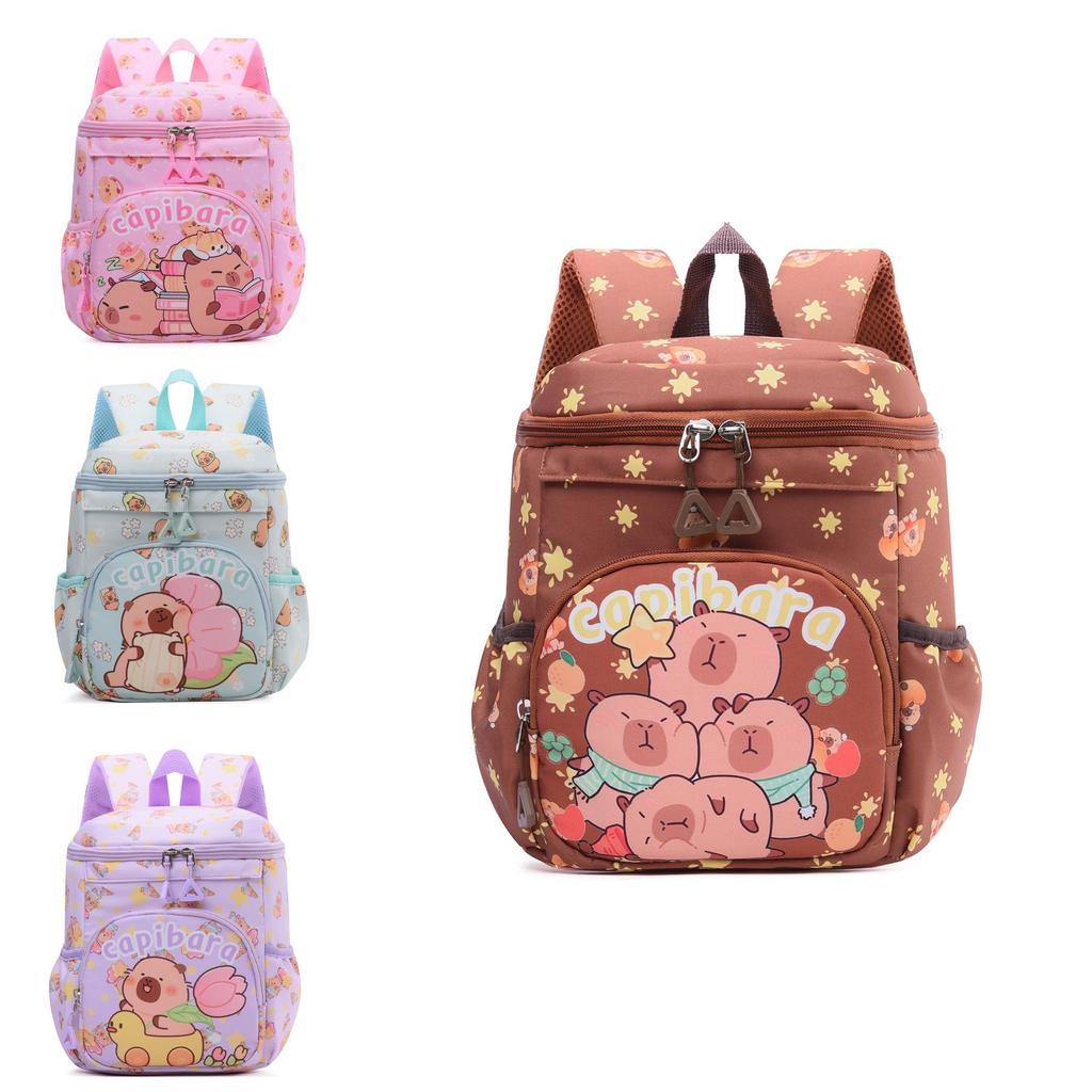 Capybara Cartoon Kids Backpack With Ergonomic Shoulder Straps For Preschool