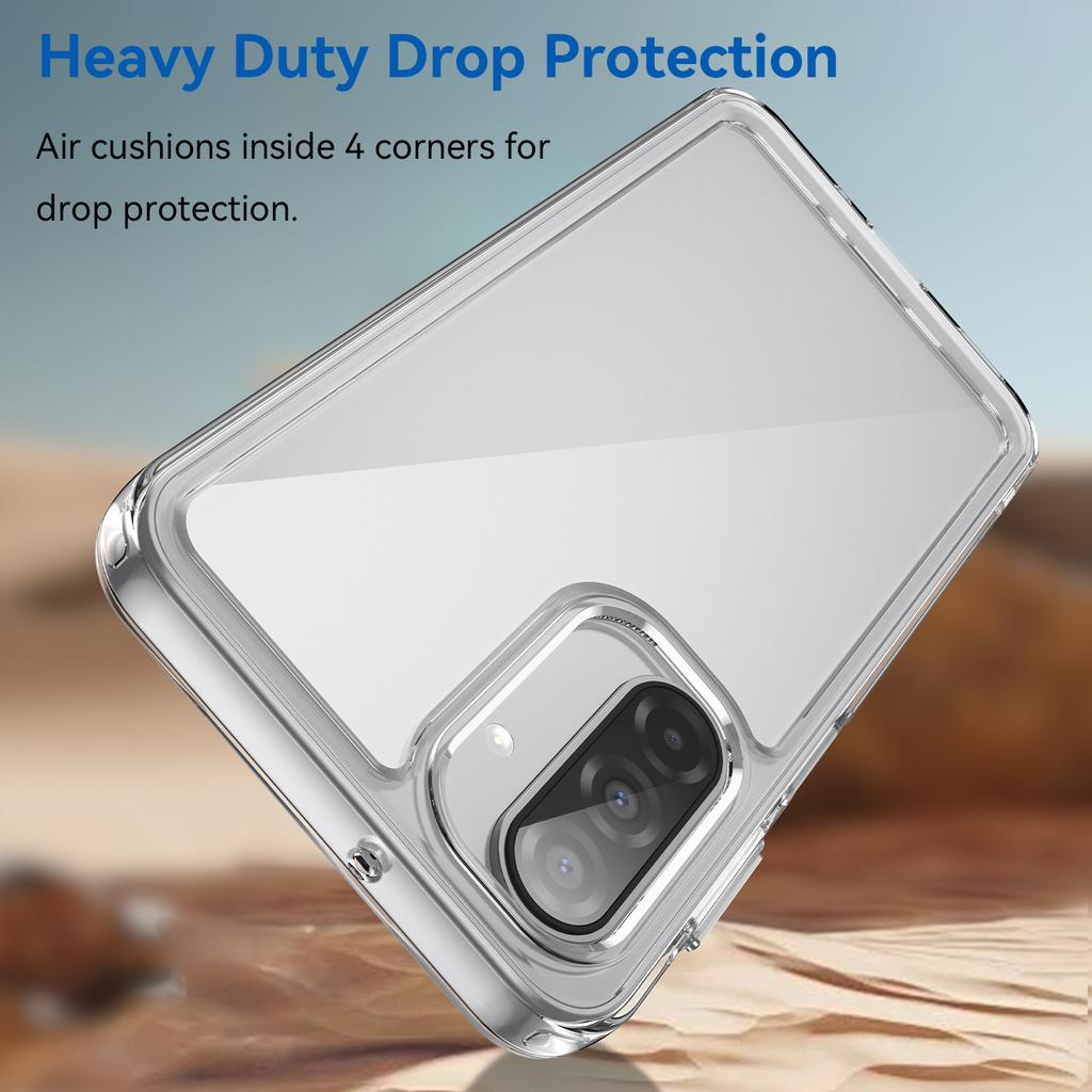 For Samsung Galaxy A17 5G Clear Phone Case WANLONFENG MF2 Series TPU Acrylic Cover with 2Pcs Tempered Glass