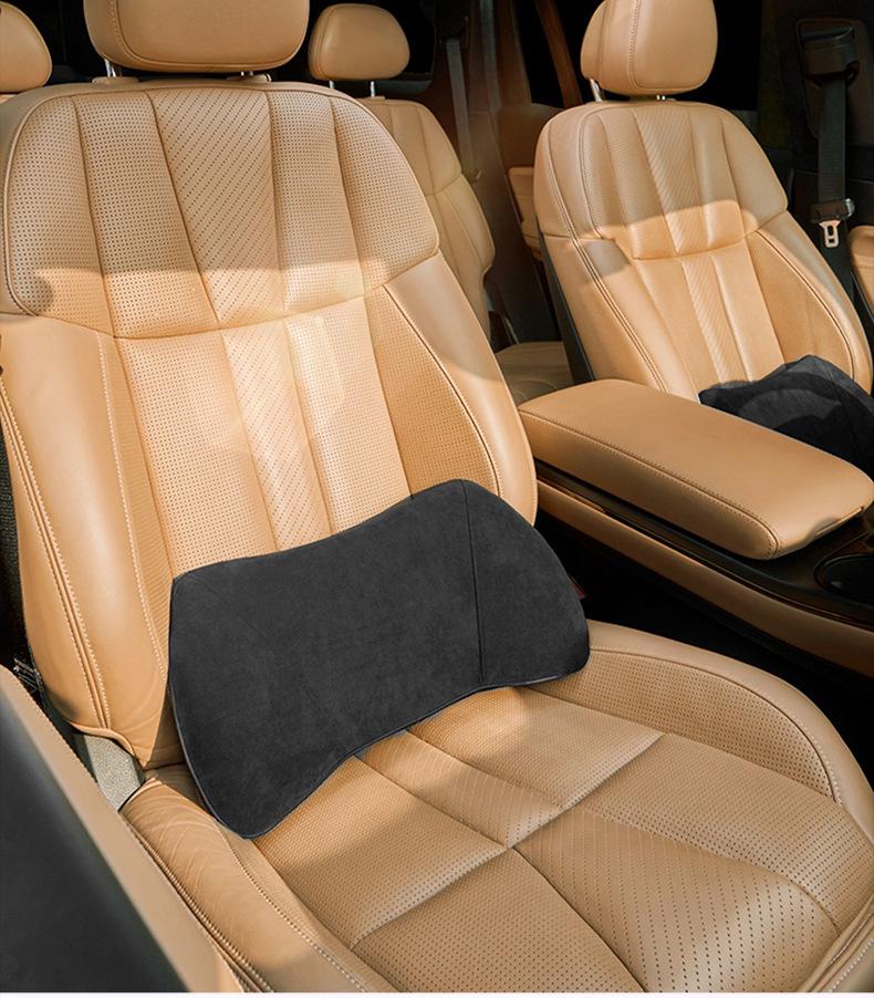 כרית תמיכה מותנית וצווארית לרכב – כרית דקה מקצף זיכרון לתמיכה בגב ובזנב