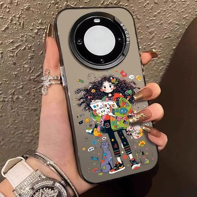 Fashion Girl Mobile Phone Case Is Suitable for Huawei Mate60pro Mobile Phone Case P70 New Honor 100nova12/11