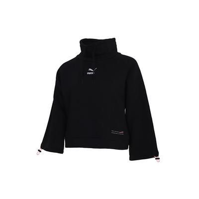 Casual Loose Stand Collar Pullover Sweatshirt Women Tops Black 530299-01
