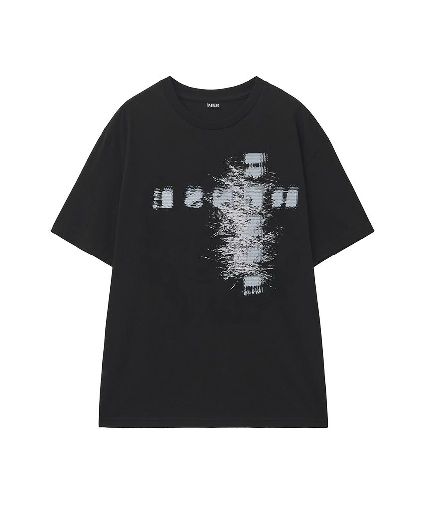 Lense Oversized Logo Graphic Tee Black