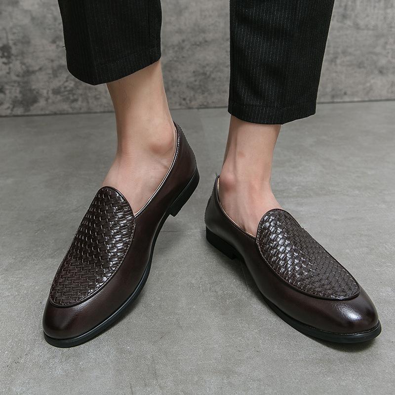 Men's shoes large size fashion outdoor casual shoes trendy foot loafers small leather shoes British style business leather shoes