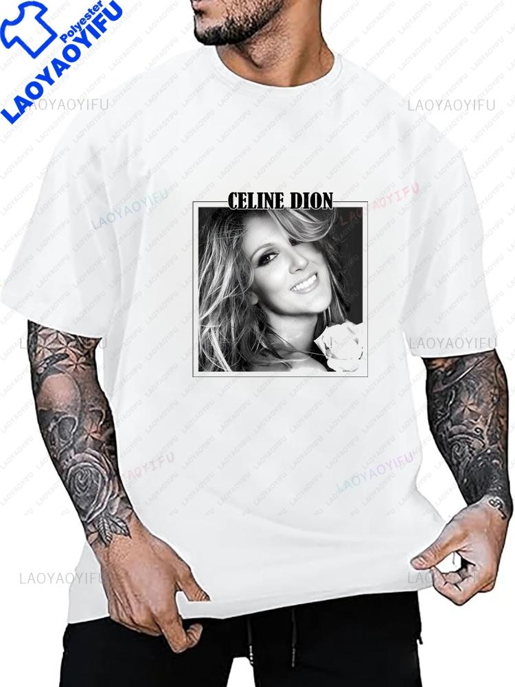 Celine Dion Vintage Print T-shirt - A Trendy Short-sleeved Shirt Suitable for Both Men and Women with A Neutral Style Pattern
