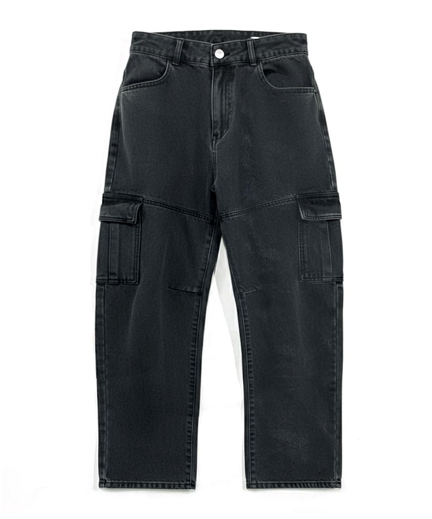 ZPLISH Stone Denim Cargo Pants Black