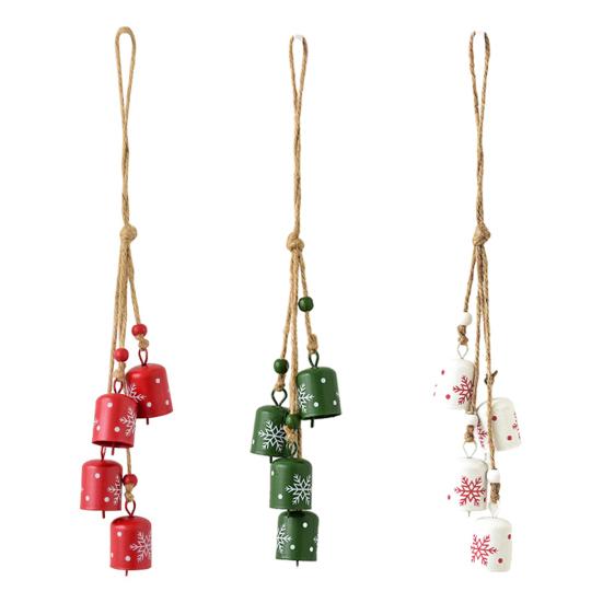 Christmas Bells Hanging Cow Bells with Snowflake Design Window Jingle Bells for Christmas Tree Decoration Winter Festive Party