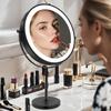 Rechargeable Double-sided 30x Magnification Metal Mirror with Light for Hotels