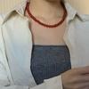 _ Carnelian necklace / Carnelian Necklace LISSE (6.8mm)