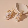 Faux Pearl Grape Pearl Tassel Earrings Grape Cluster Tassels Leaf and Grape Pearl Tassel Ear Hook Exuding Elegance Fashion