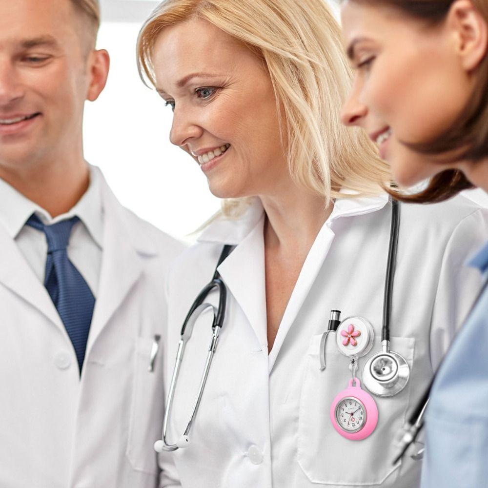 Retractable Health Pocket Watch Silicone Badge Reel Pocket Watch Clock Gifts Hospital Health