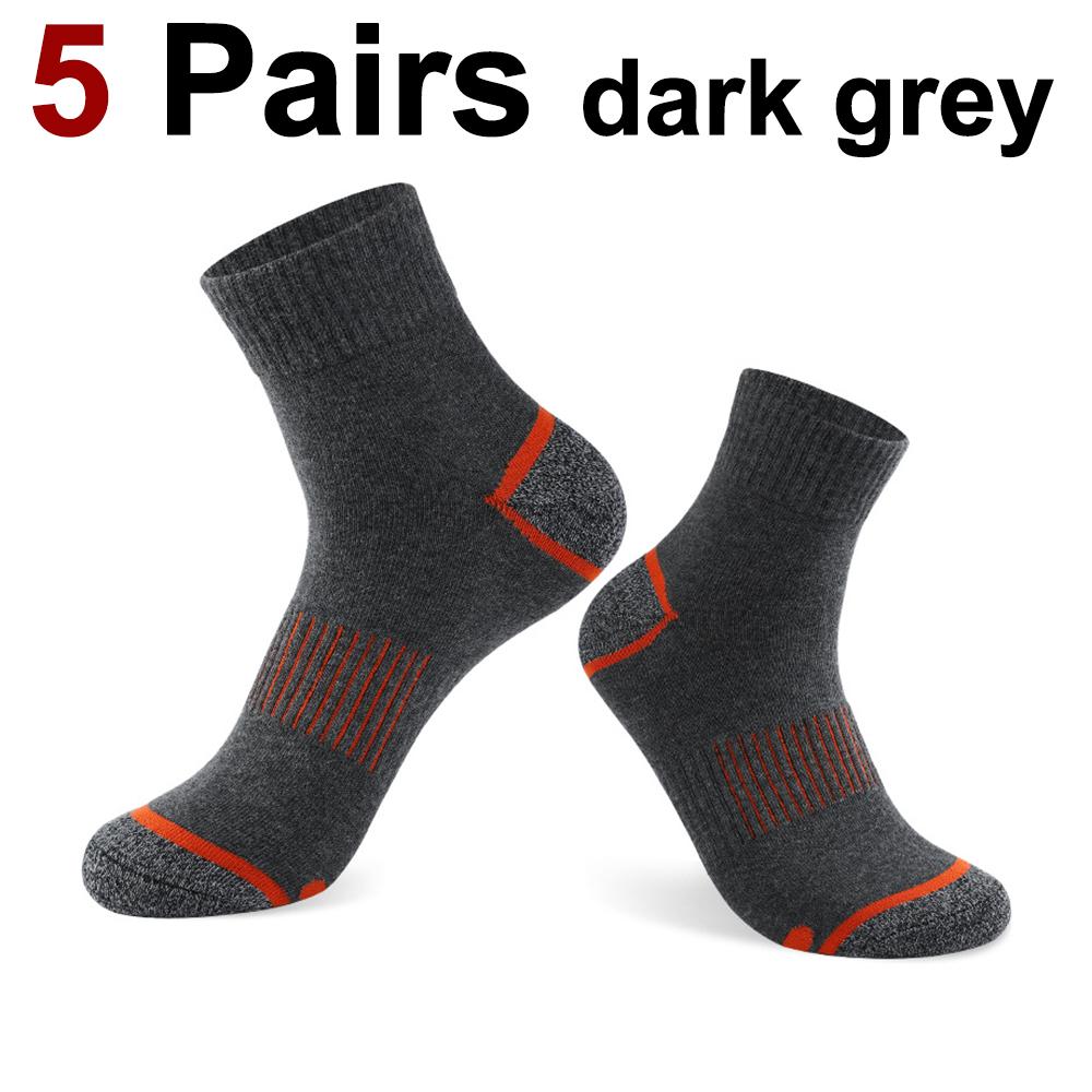 1/5 Pairs Men Anti Odor Sweat Absorbing Crew Sports Socks Comfortable Breathable Suitable Running Cycling Fitness Sports Socks
