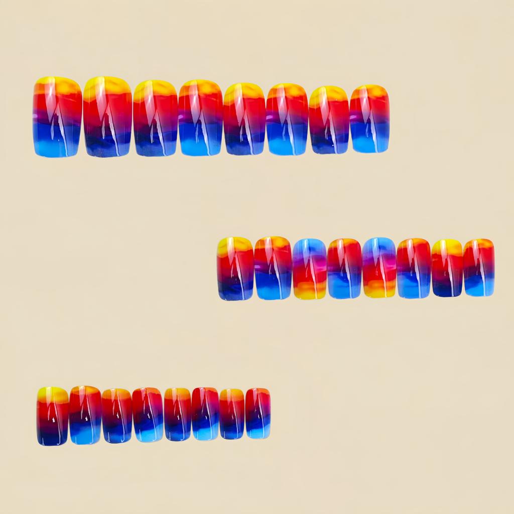 Spring Blue Gradient Nail Stickers Nail Decoration Wearable Nail Art Sticker