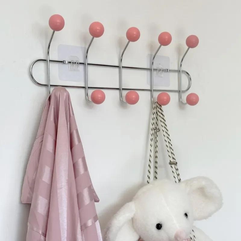 Entrance Hall Wall Coat Racks Bedroom Clothing Storage Hanger Rack Hooks Portable Backpack Cap Scarf Clothes Organizer Hangers