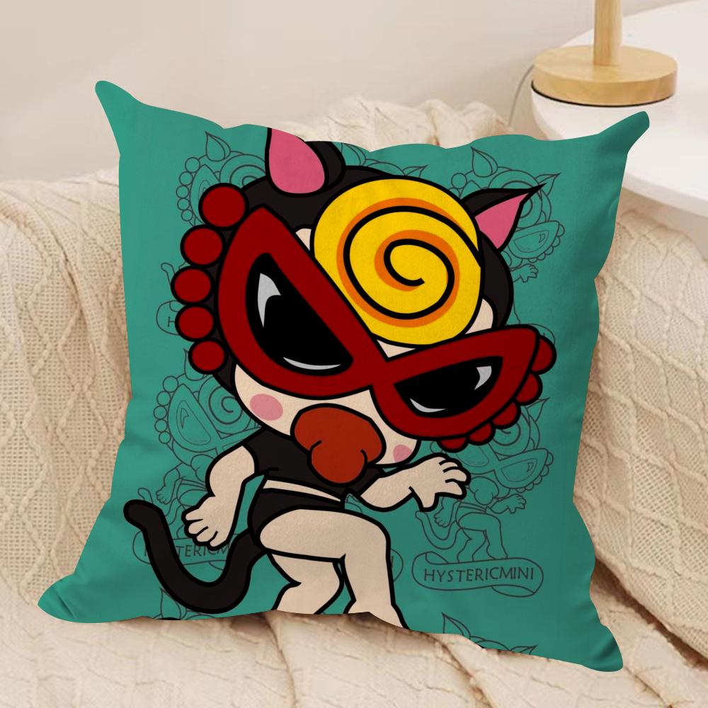 Anime H_Hysterics M_Mini Cushion Cover Silky Short Plush Double-Sided Printed Pillow Case For Sofa All Seasons Home Decor Gift