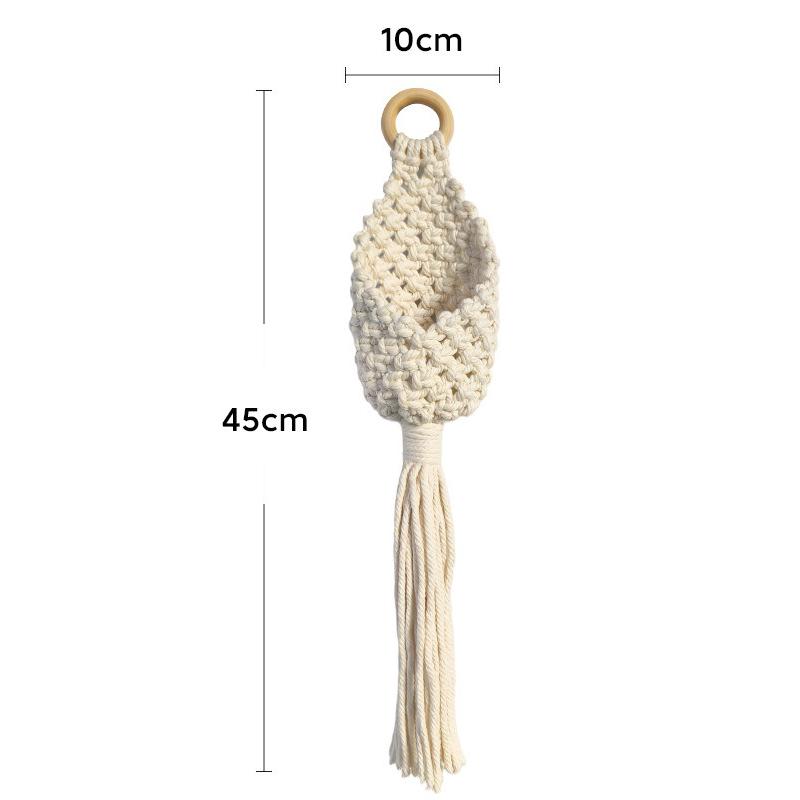 

Cotton Rope Woven Hanging Basket Bohemian Plant Net Pouch Wall Tapestry Garden Decor Flower Basket Horticulture Decoration