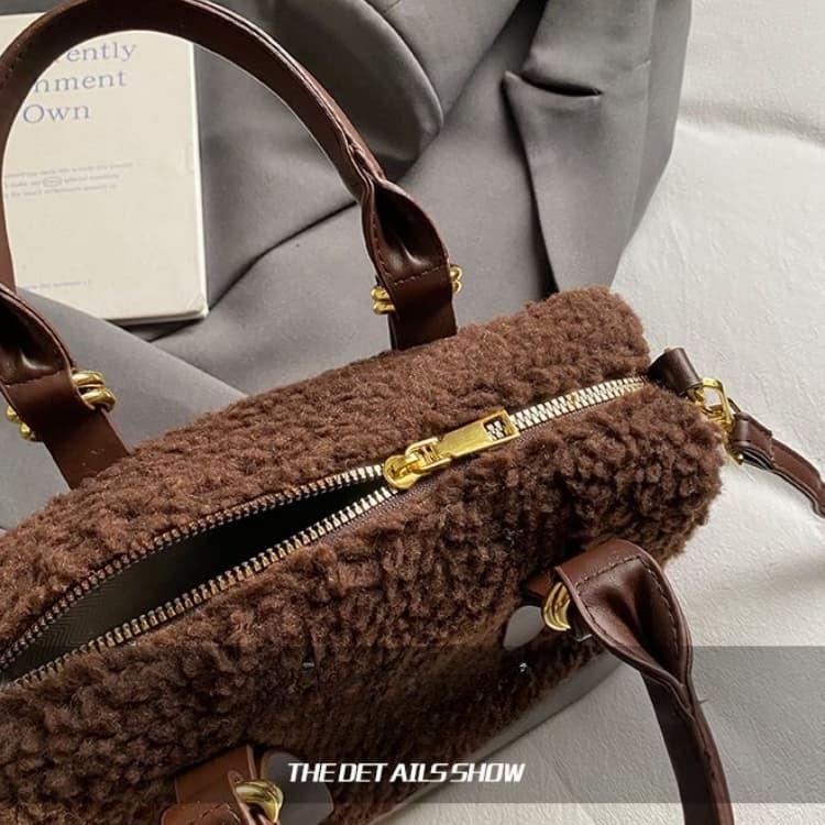 Damen Plüschtasche Schulter Schräg Umhängetasche