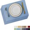 4 Pcs Placemat Washable Place Mats Placemats Heat Resistant Faux Linen Burlap Placemat for Dining Tables Kitchen Table Mats