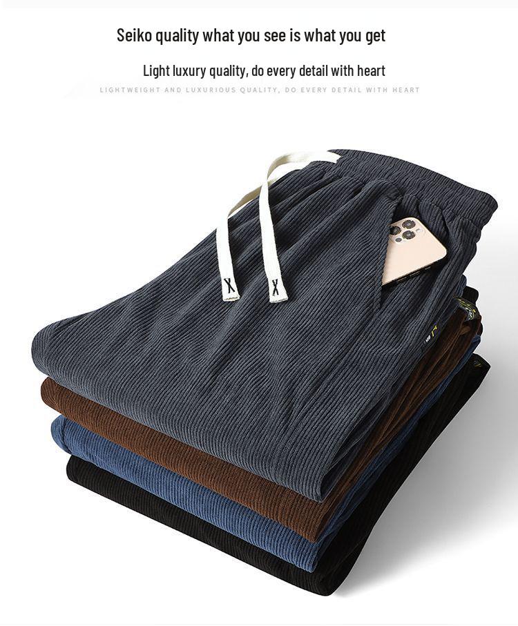 Herren 2024 Locker geschnittene Cord-Jogginghosen mit Bündchen - Frühlings-, Herbst-, Winter-Stil.