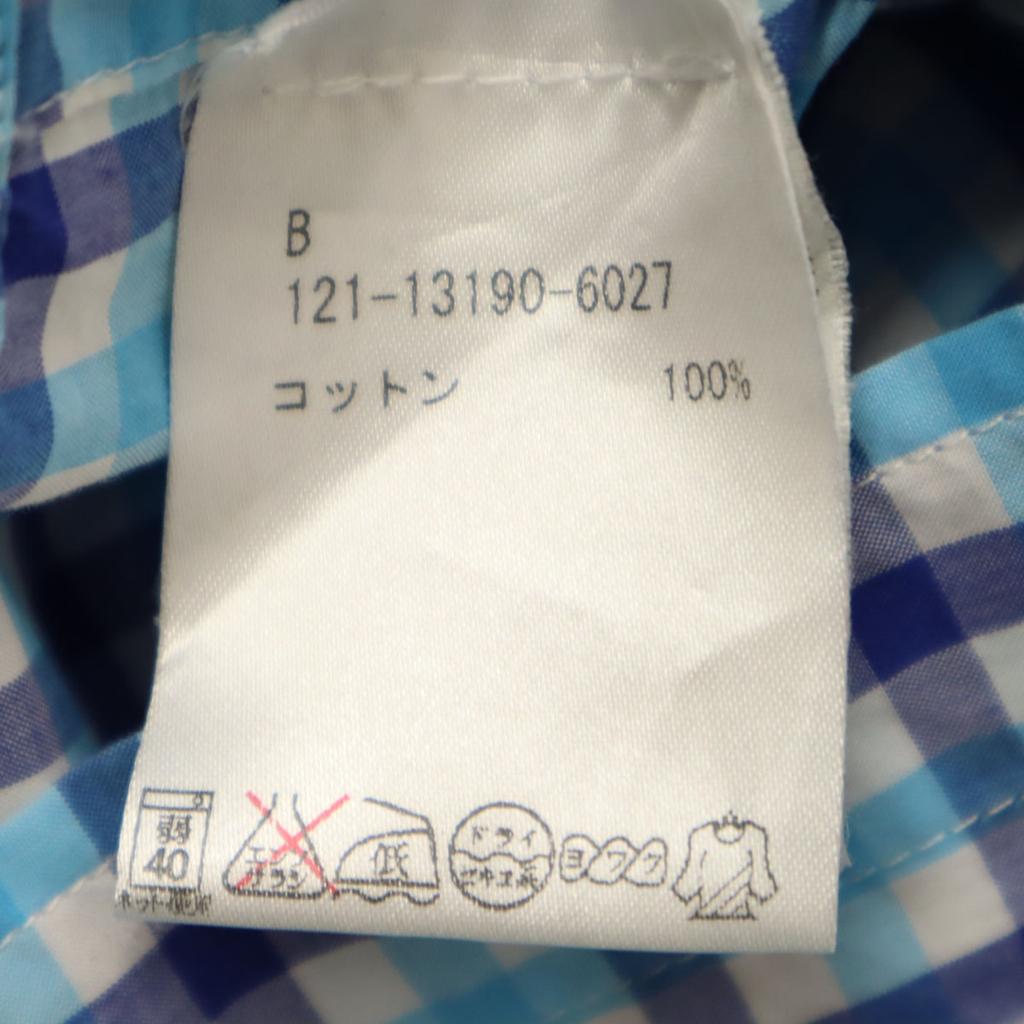 ETRO made in Italy Check Pattern Long sleeve Cotton shirt XL Blue Men's Used