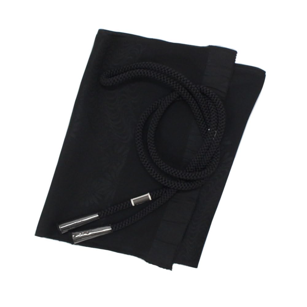 [nnt294] Silk obiage (sash tie) with woven pattern for mourning wear, black silk maru obijime (sash cord) set Pattern may vary [Kimono Biyori]