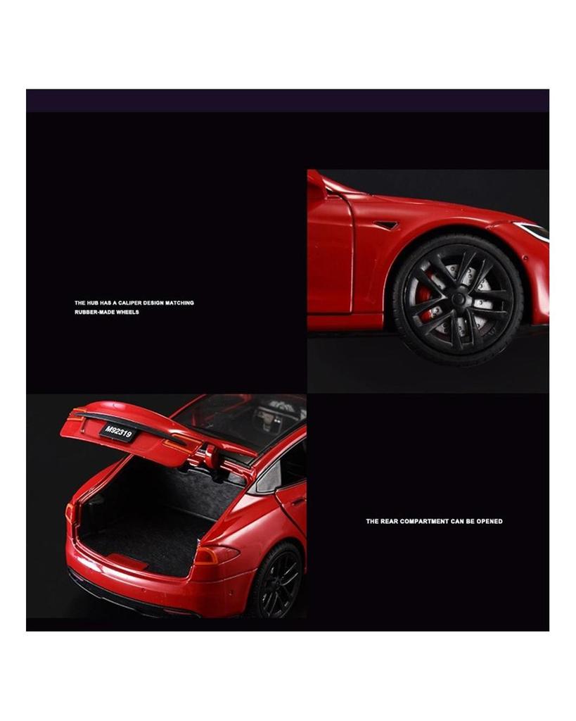 Sběratelská hračka se zvukovým světlem v měřítku 1/24 pro model auta Tesla Model S s nabíjecí stanicí