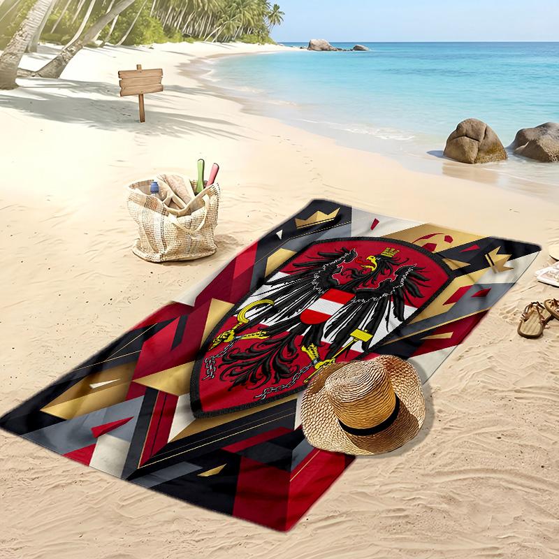Österreich Fußball Druck Strandtuch Schnelltrocknend Super Saugfähig Weiches Badetuch zum Schwimmen Strand Reisen Fan Souvenir Geschenk