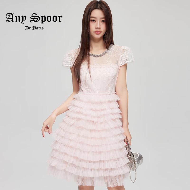 

ANY SPOOR Summer 2025 Mesh Short Sleeve Midi Dress S