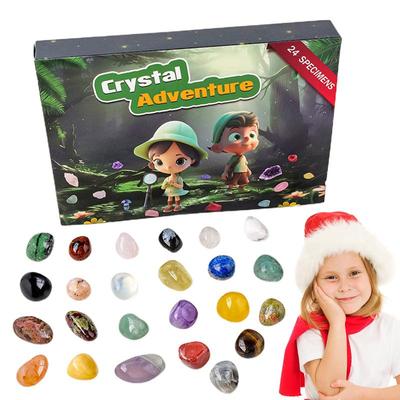 Natural Gemstone Advent Calendar Rock Christmas Countdown Calendar 2024 Christmas Calendar 24 Days Rock Collection For Geology