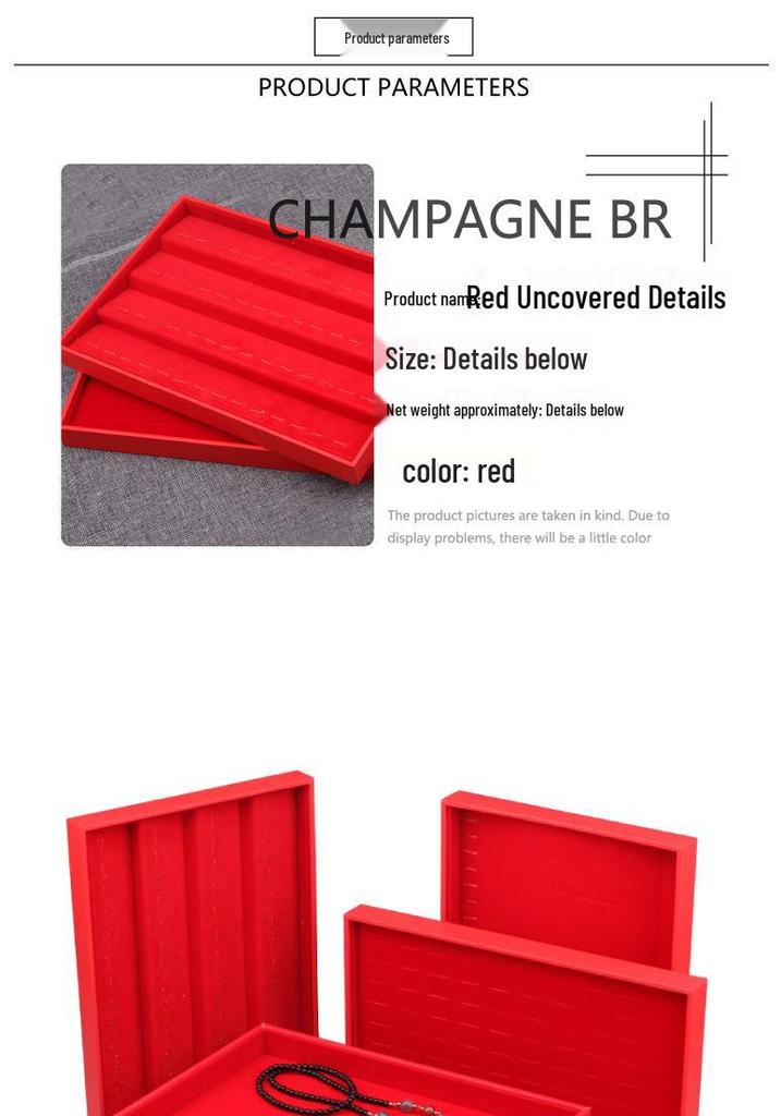 Red Jewelry Display Tray for Rings, Necklaces, Bracelets, and Earrings