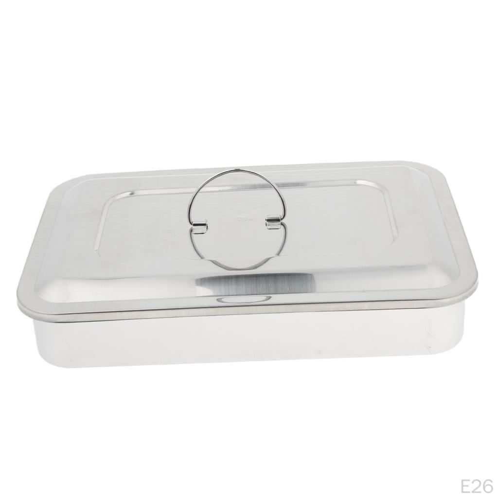 Instrument Box W/ Lid, Made of Durable Stainless Steel, Perfect for Use, , Manicure. Etc