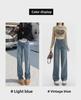 Women's High-Waist Wide-Leg Jeans with Velvet Lining - Autumn/Winter Slim Fit, Thick, and Warm Straight Trousers