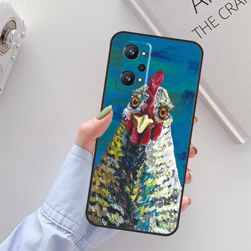 Chicken Hen Rooster For Realme C61 C75 C55 C51 C21Y C25S C67 C53 13 12 10 11 14 Pro Plus GT 6T 6 5 GT7 Pro Case