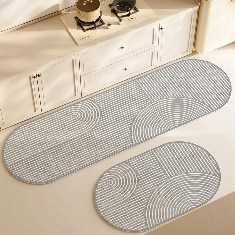 Diatomite Super Absorbent Kitchen Mat Non-slip Kitchen Rug Elliptical/Elongated Washable Comfortable Carpet For Kitchen Bathroom