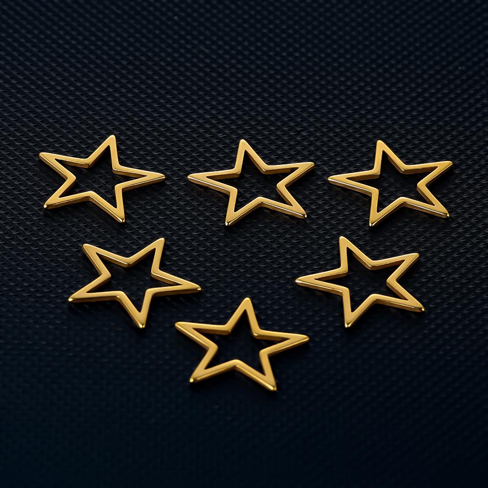 Semitree 10pcs 17mm Star Charms Stainless Steel Bracelet Connectors Necklace Pendant DIY Jewelry Making Handcrafted Accessories