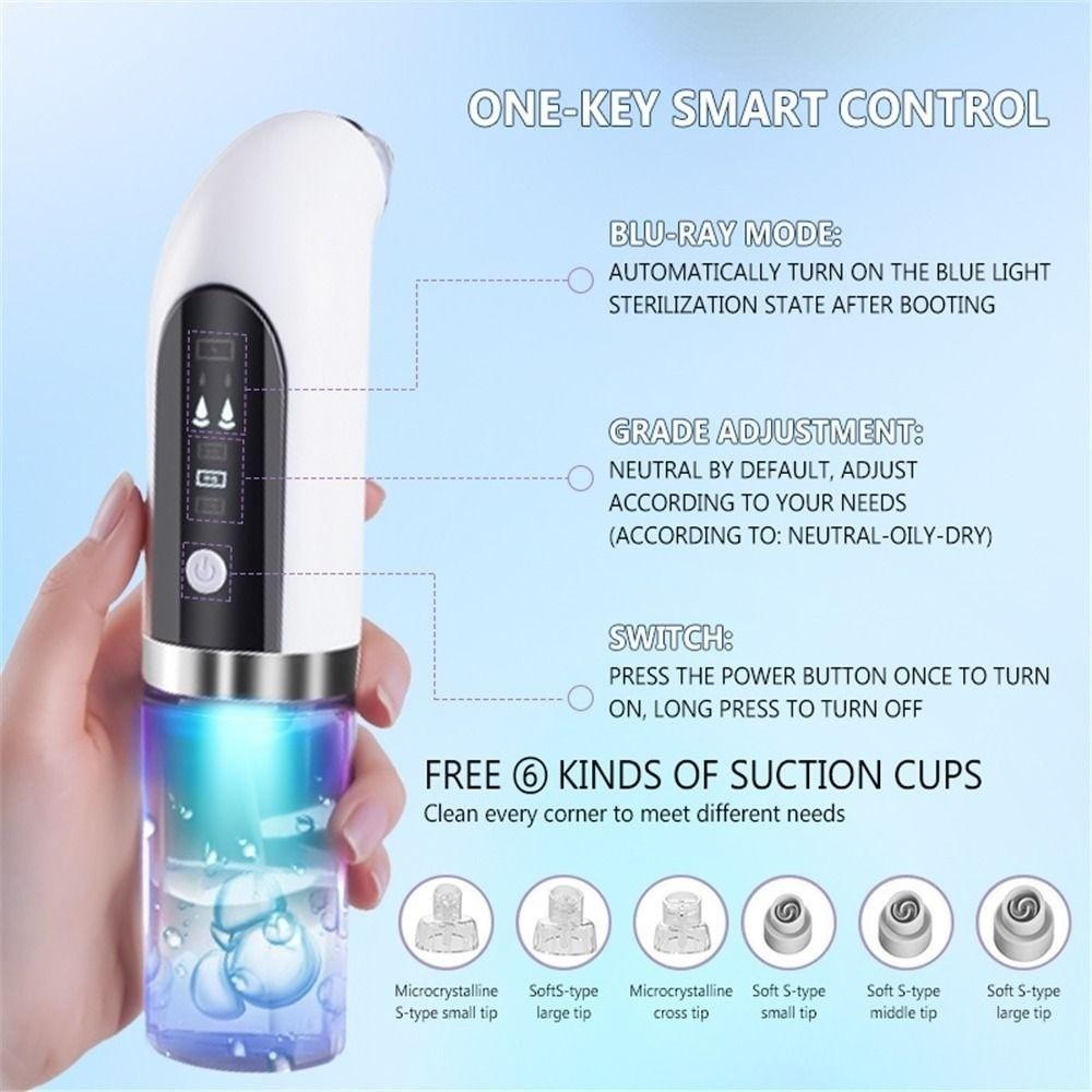 USB Rechargeable Pore Vacuum Deep Cleaning Facial Cleaning Tools Blackhead Remover Home Spa