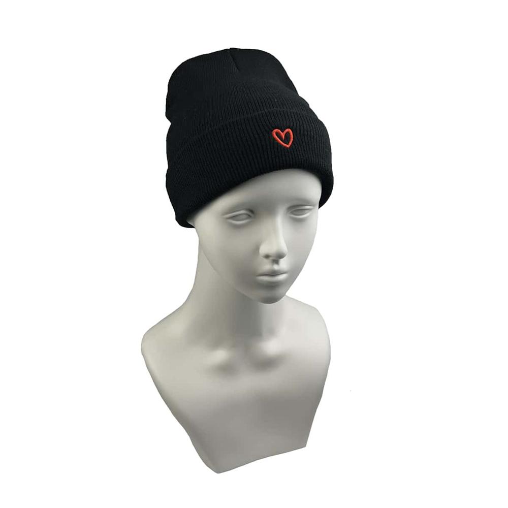 1PC Men's Women's New Designer Little Heart Love Embroidered Knitted Hat Unisex Warm Caps