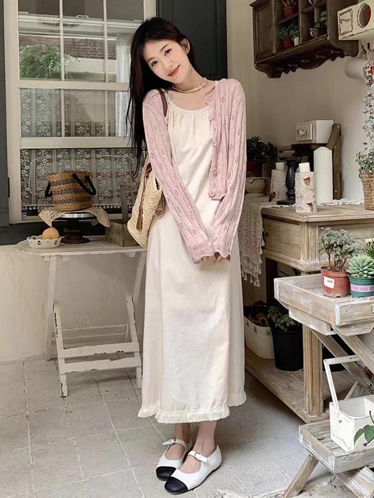 French Suspender Dress Fairy Summer Seaside Vacation Long Dress Gentle Wind Sweet Loose Temperament a Word Skirt
