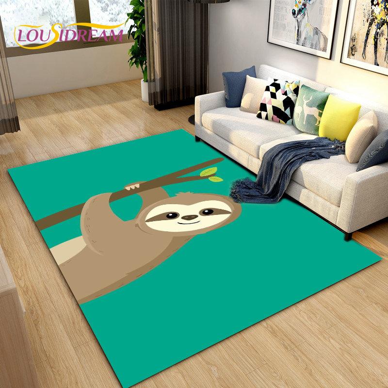 

Cute Sloth Series Cartoon Area Rug Large,Carpet Rug for Living Room Bedroom Sofa Doormat Decoration,kid Play Non-slip Floor Mat 40x60cm
