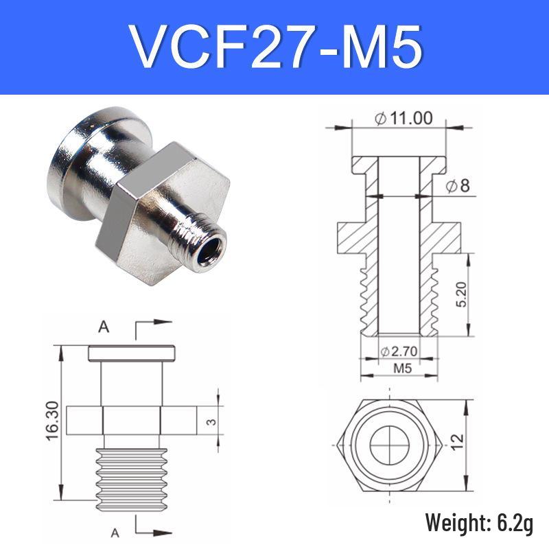 Vacuum Suction Cup Connector VM-G1 Threaded Barb Pneumatic Nozzle Adapter