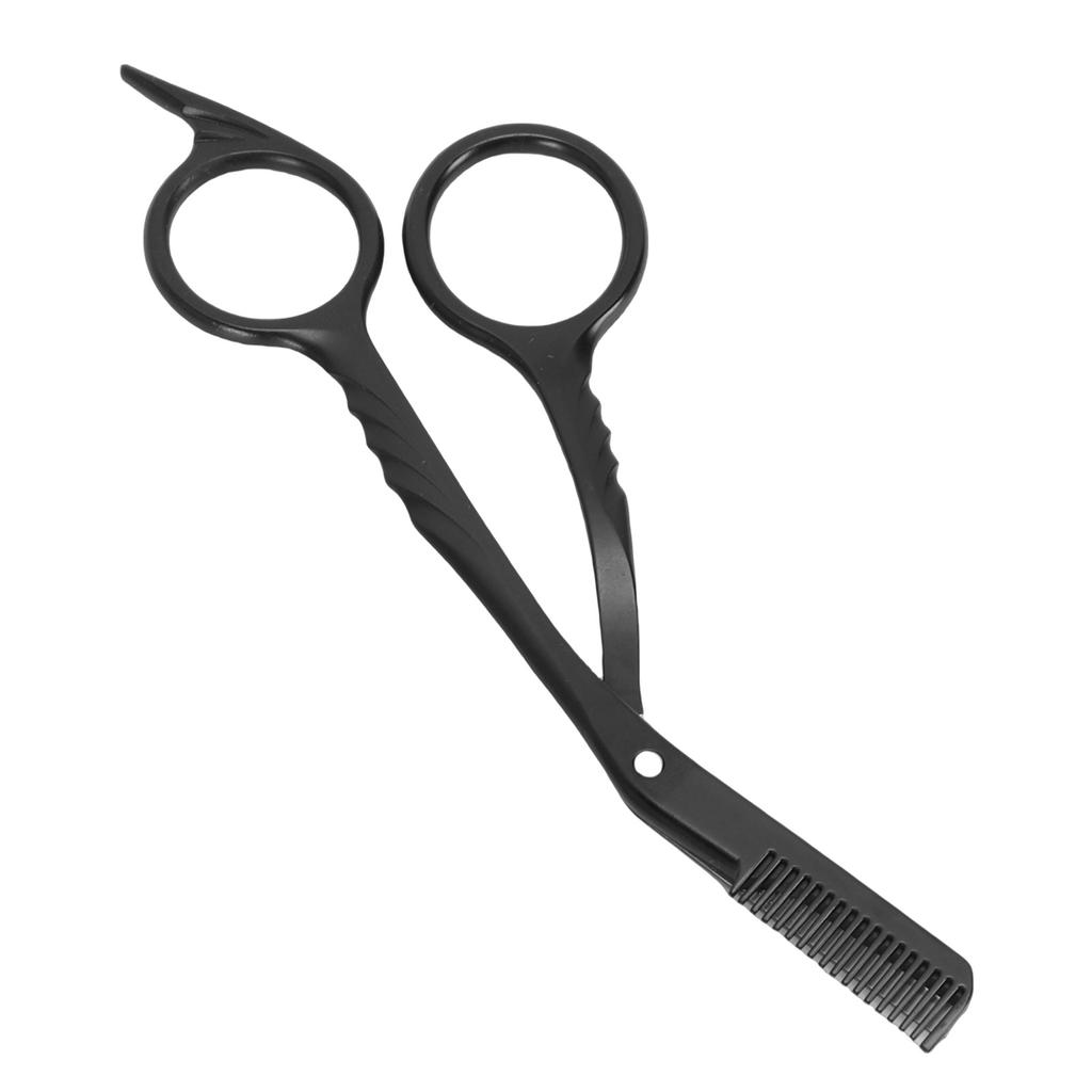 2 in 1 Eyebrow Scissors with Comb Ergonomic Handle Stainless Steel Brows Trimmer for Men Women