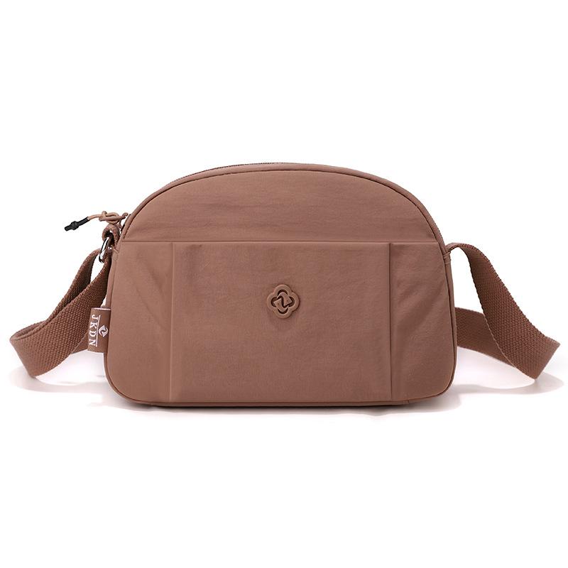 Solid Color Nylon Crossbody Bag Multi Pocket Casual Shoulder Bag for Women