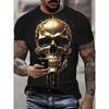 Men's 3D Printed T-Shirt Skull Pattern Print Short Sleeve O-Neck Pullover Casual Top Street Fashion T-shirt