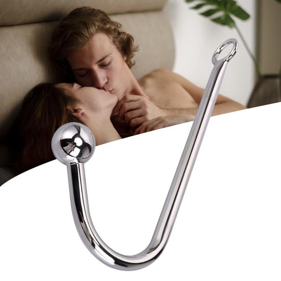 Stainless Steel Anal Hook Fetish Bondage Hook Sex Toys Solid Single Ball Rope Hook Unisex Adults Sex Games Bondage Fetish Toy for Couple Lovers